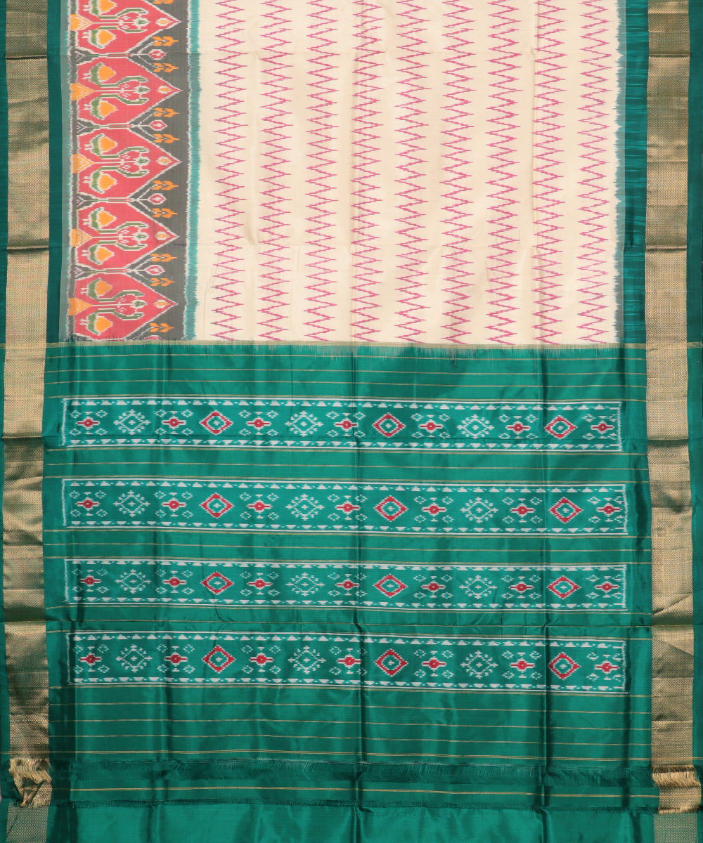 Peach color handloom rajkot silk saree