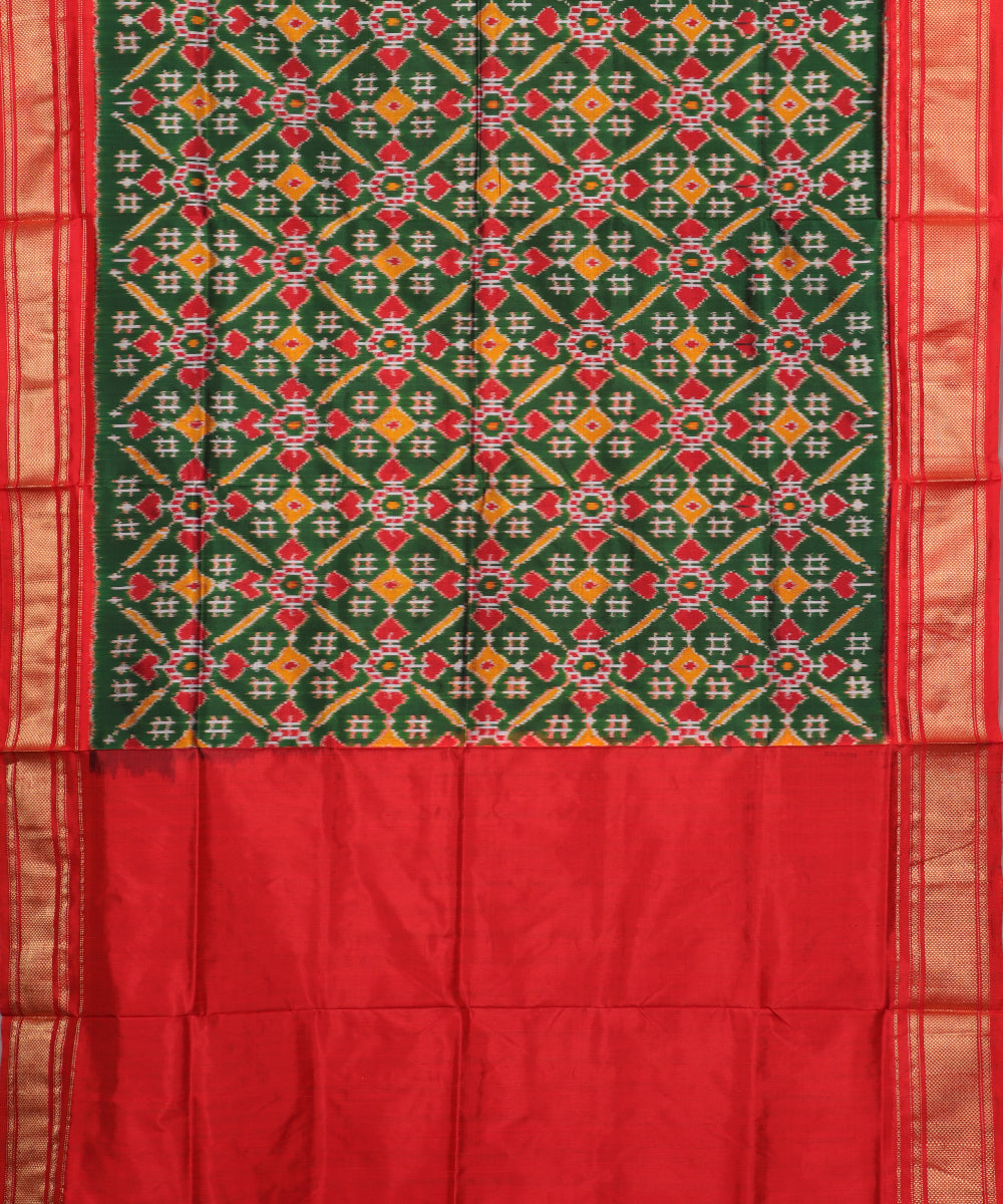 Sacramento green color handloom rajkot silk saree