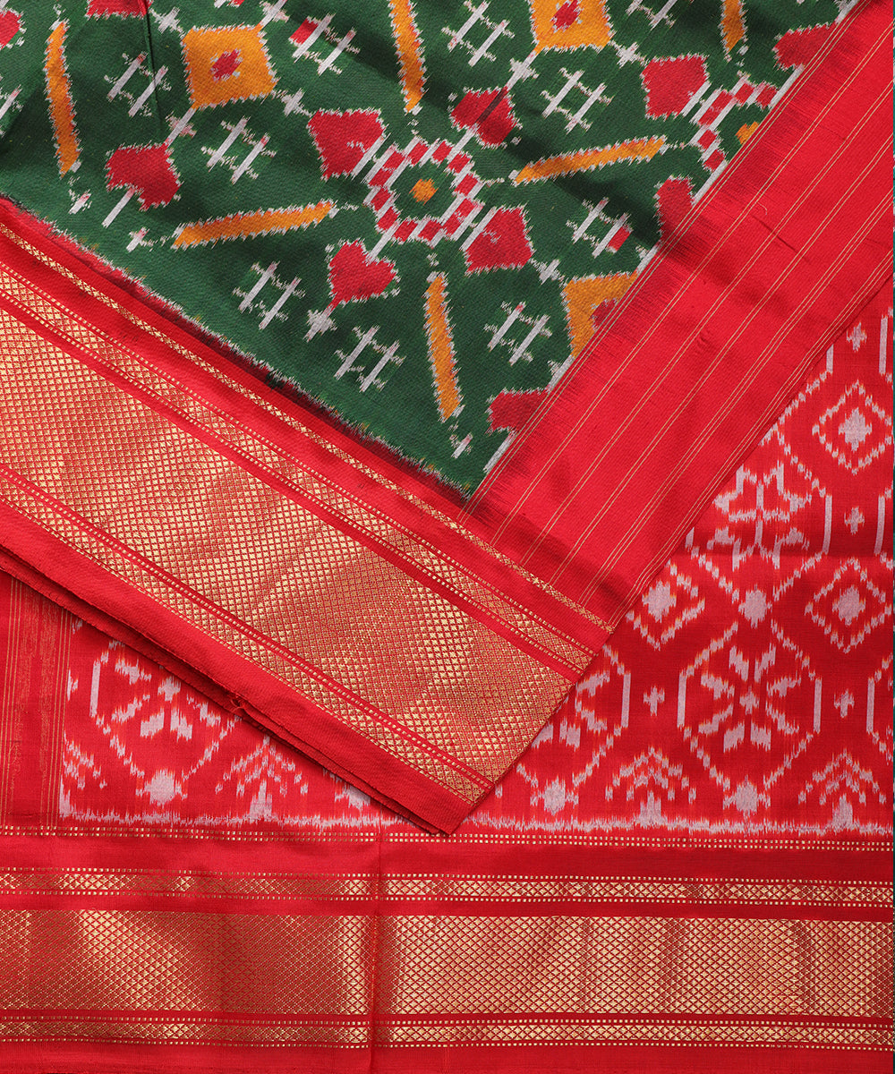 Sacramento green color handloom rajkot silk saree