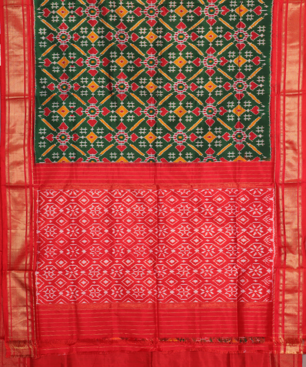 Sacramento green color handloom rajkot silk saree