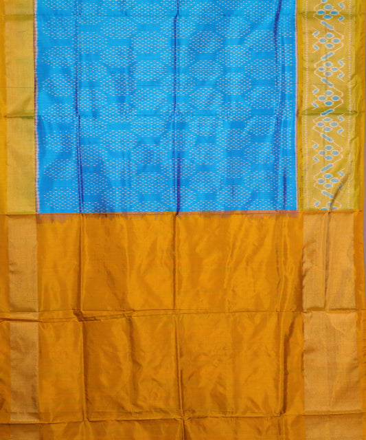 Prussian blue color handloom rajkot silk saree