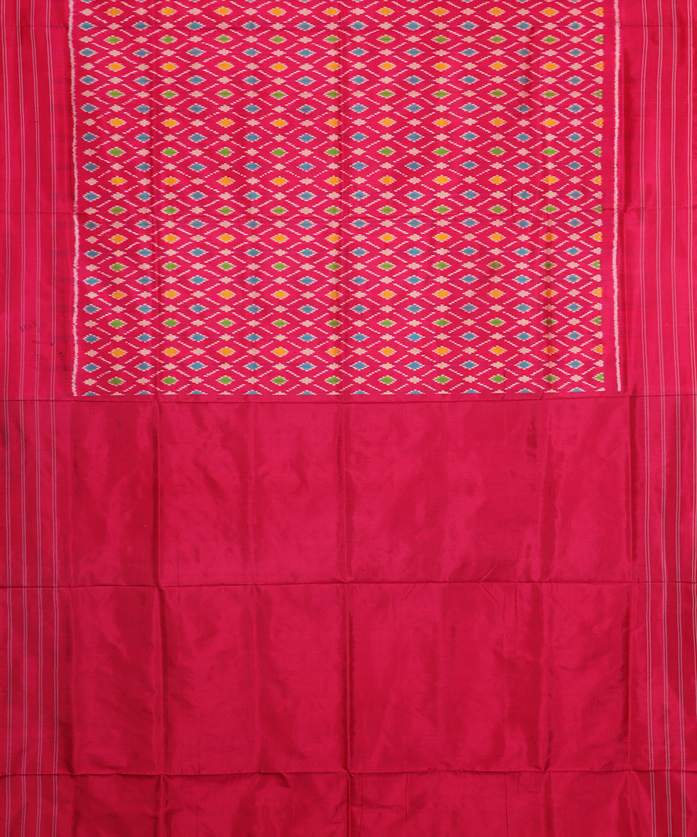 Ruby pink color handloom rajkot silk saree