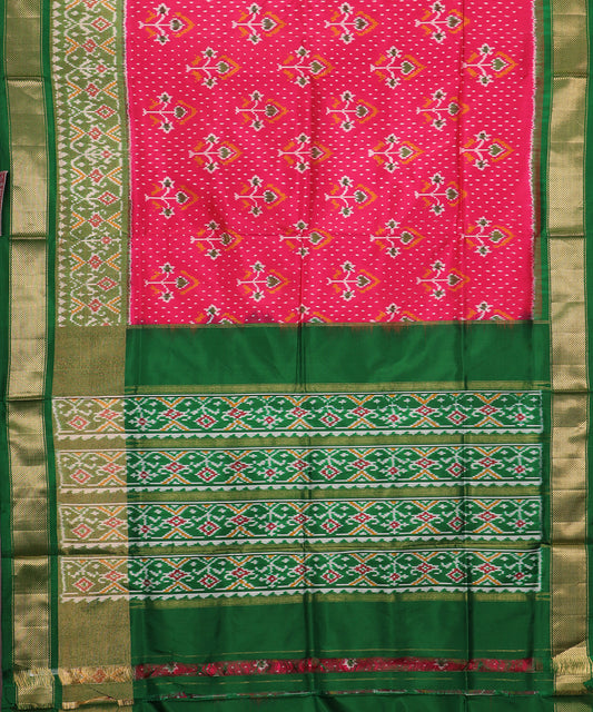 Ruby pink color handloom rajkot silk saree