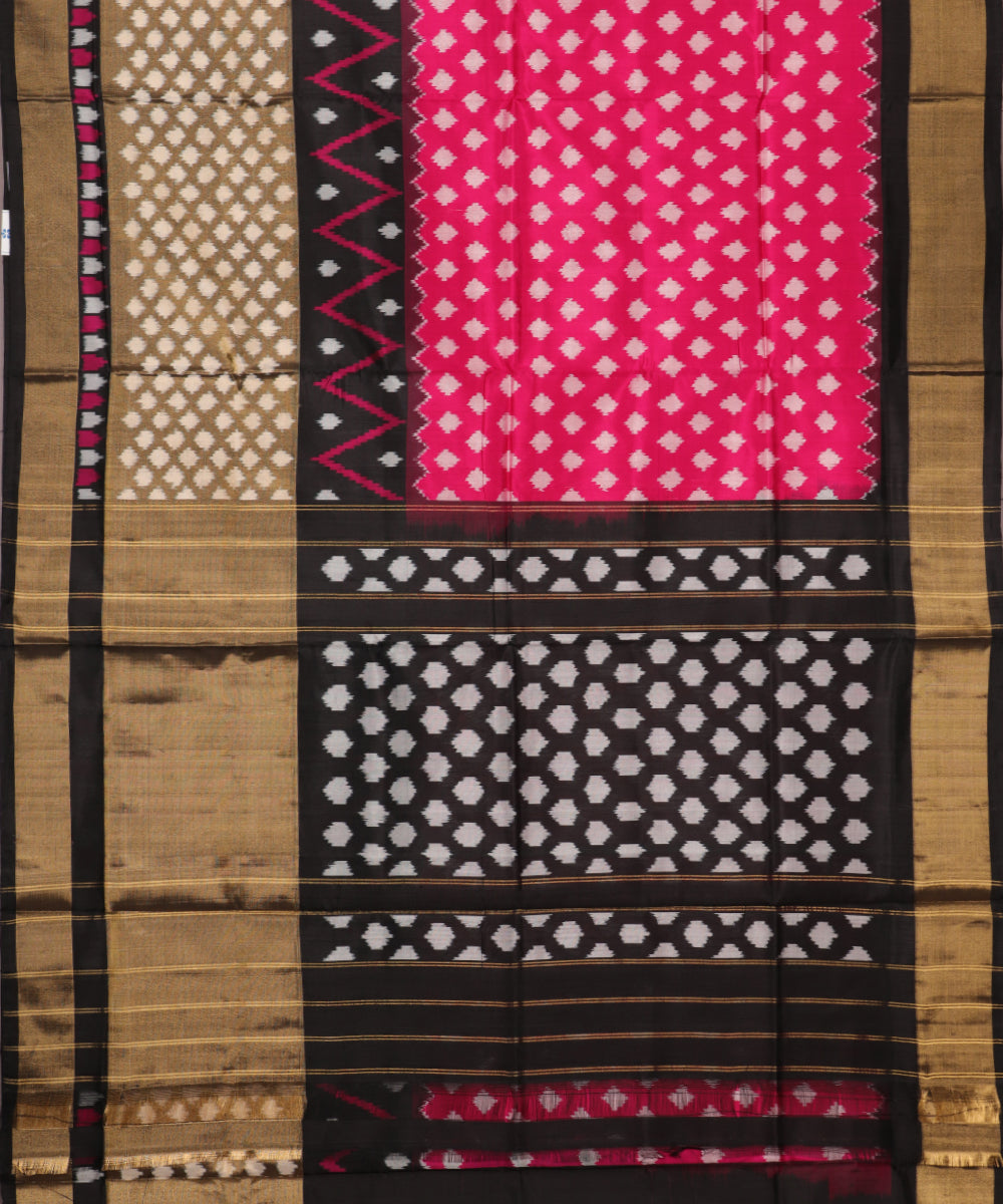Magenta pink color handloom rajkot silk saree
