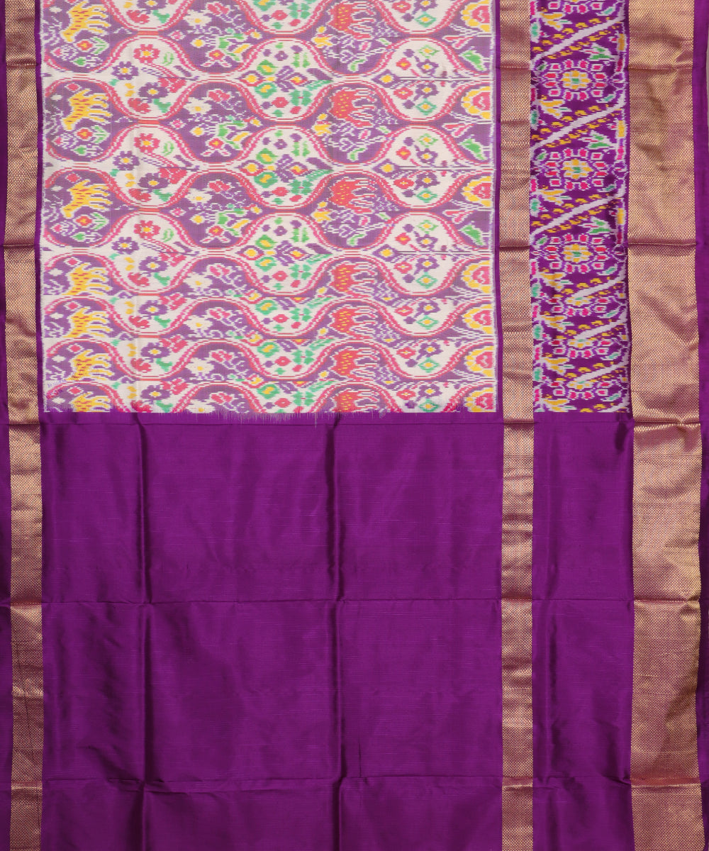 Amethyst violet color handloom rajkot silk saree