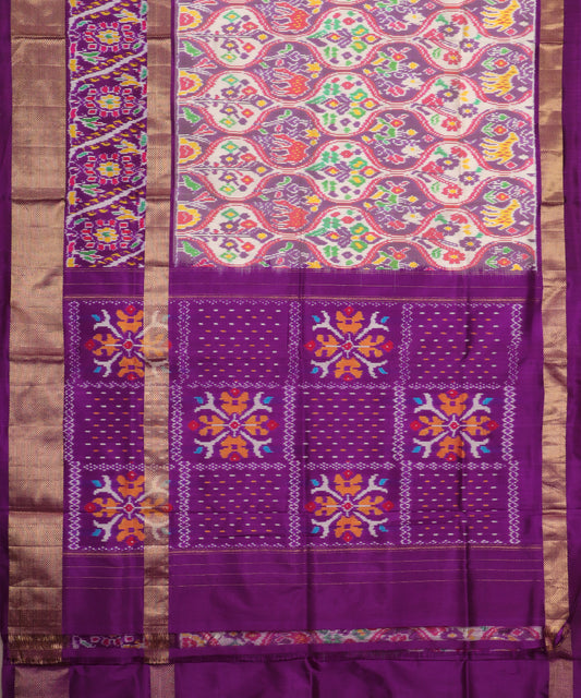Amethyst violet color handloom rajkot silk saree