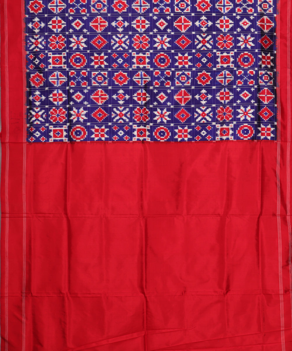 Navy blue color handloom rajkot silk saree
