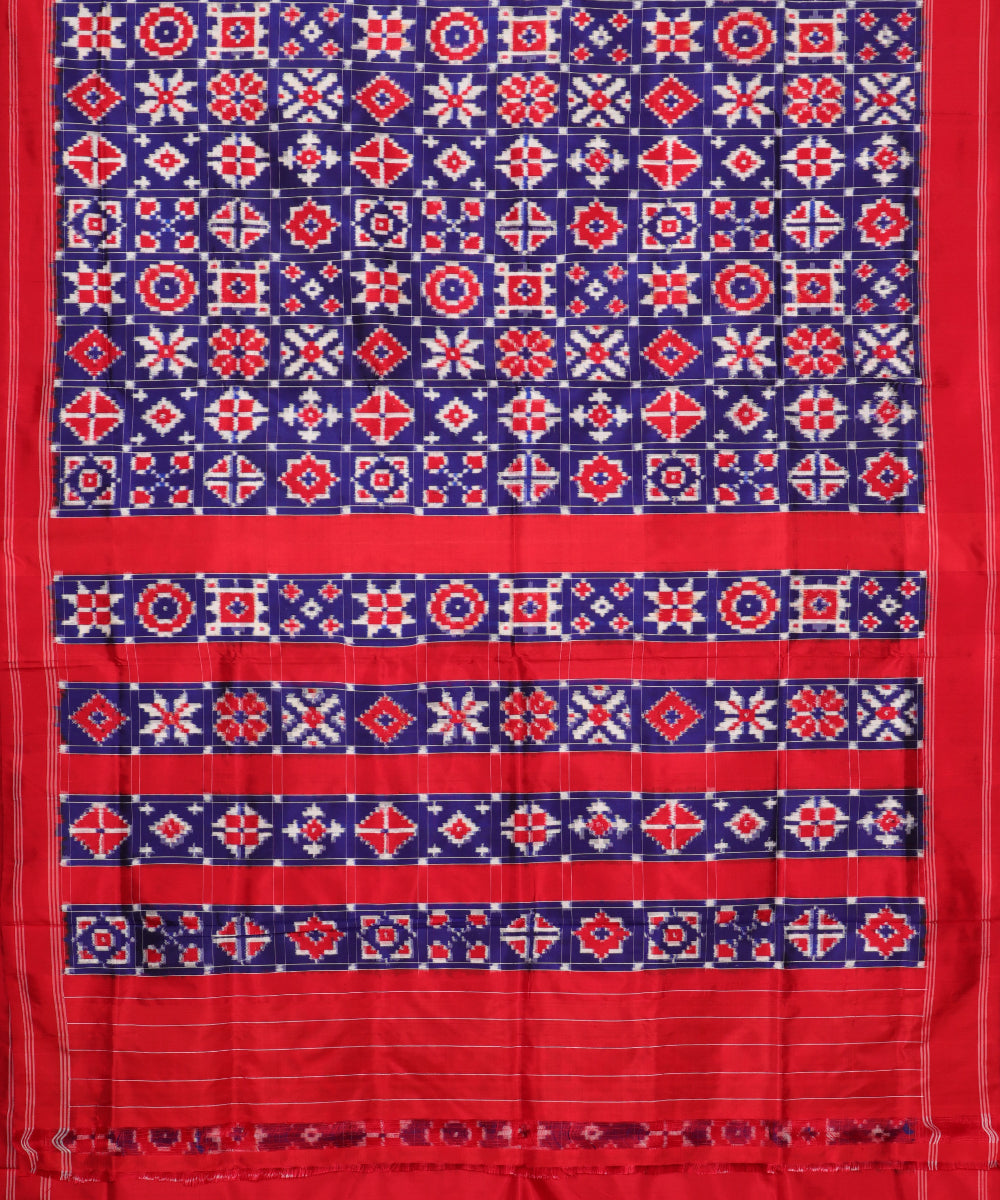 Navy blue color handloom rajkot silk saree