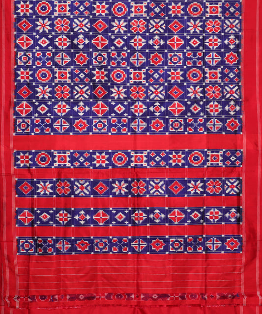 Navy blue color handloom rajkot silk saree