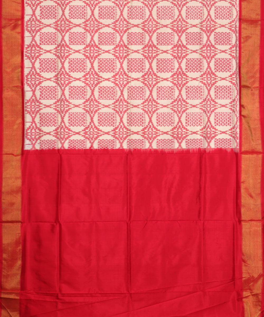 Peach color handloom rajkot silk saree