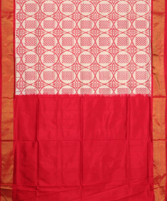 Peach color handloom rajkot silk saree