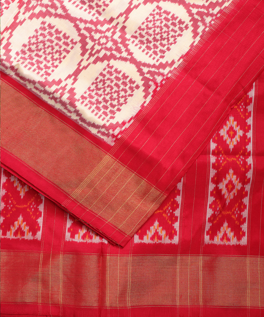 Peach color handloom rajkot silk saree