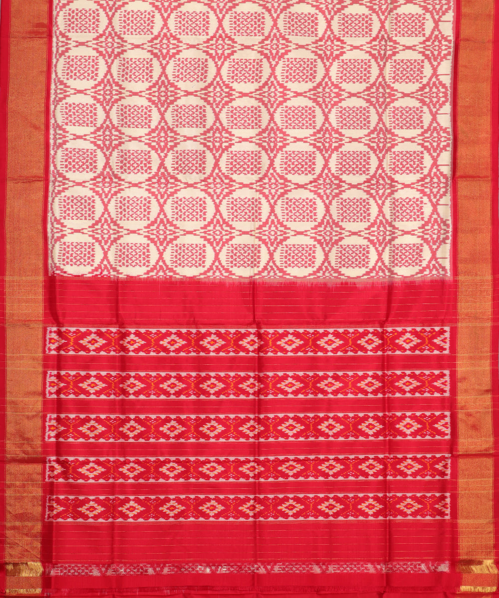 Peach color handloom rajkot silk saree