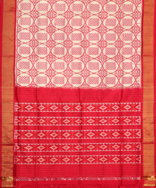 Peach color handloom rajkot silk saree
