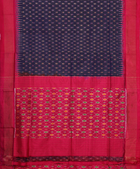 Denim blue color handloom rajkot silk saree