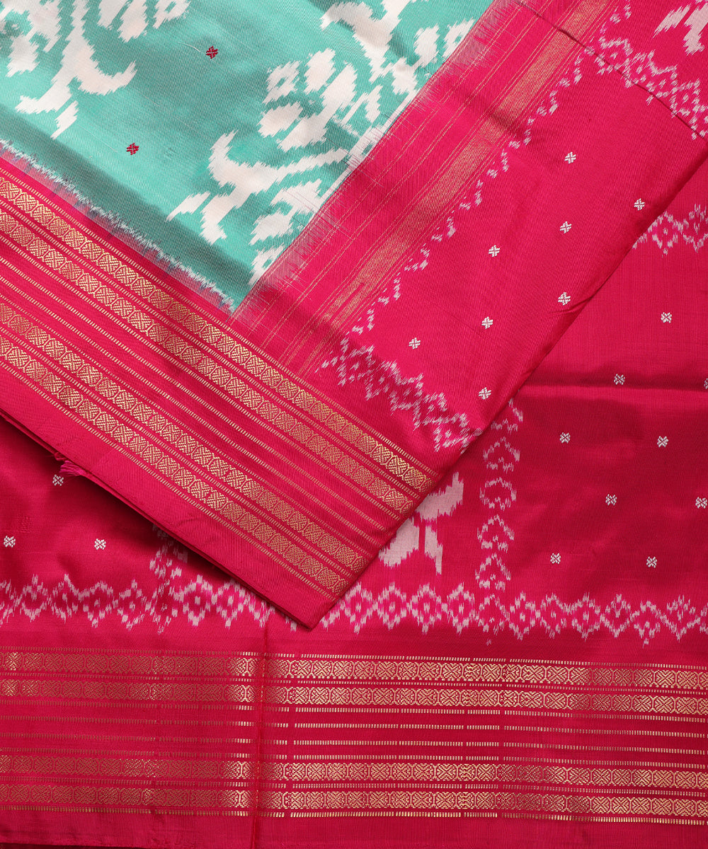 Jungle green color handloom rajkot silk saree