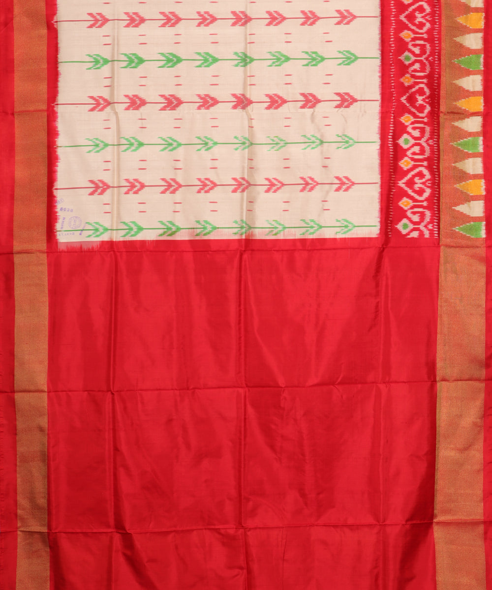 Peach color handloom rajkot silk saree