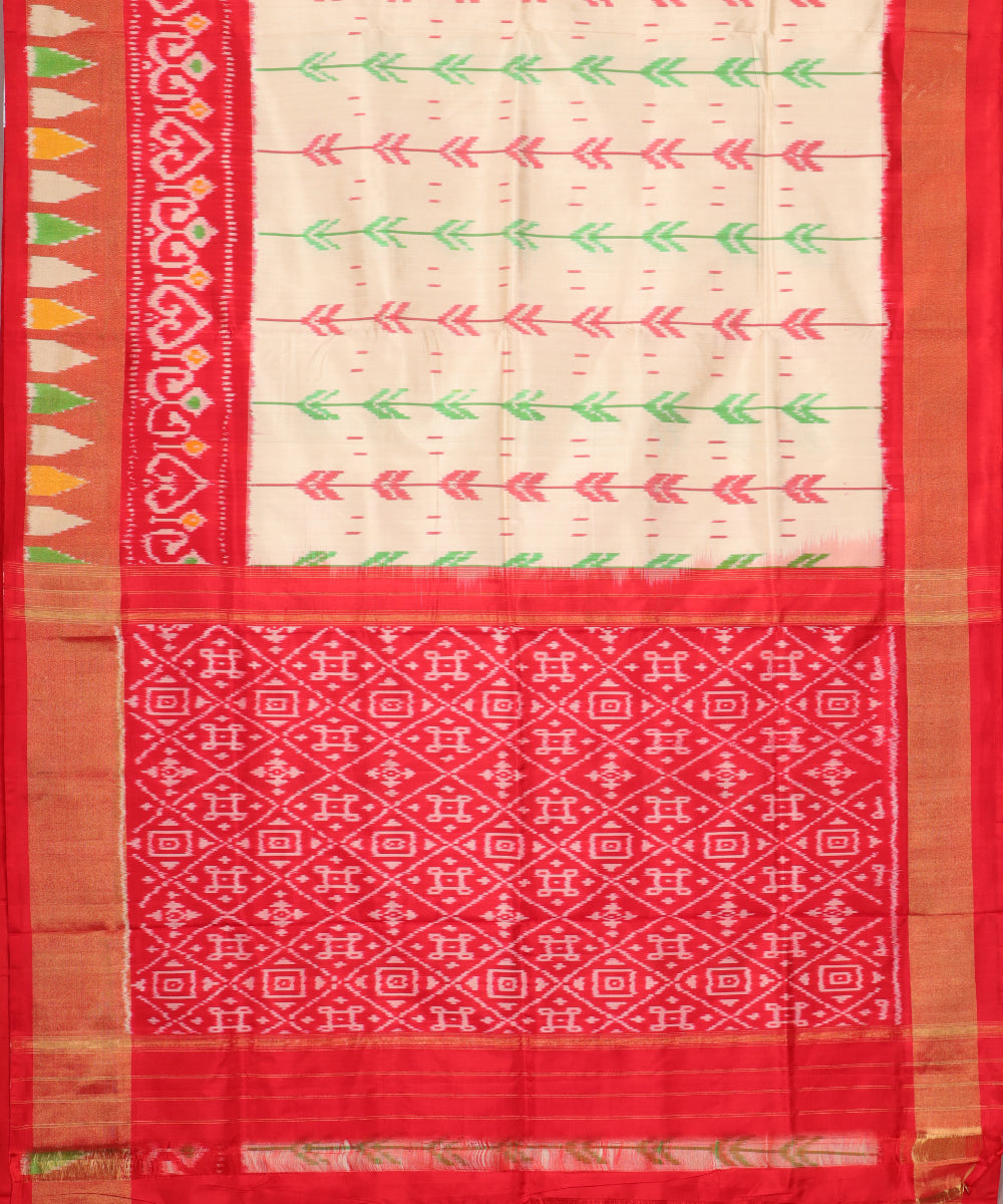 Peach color handloom rajkot silk saree