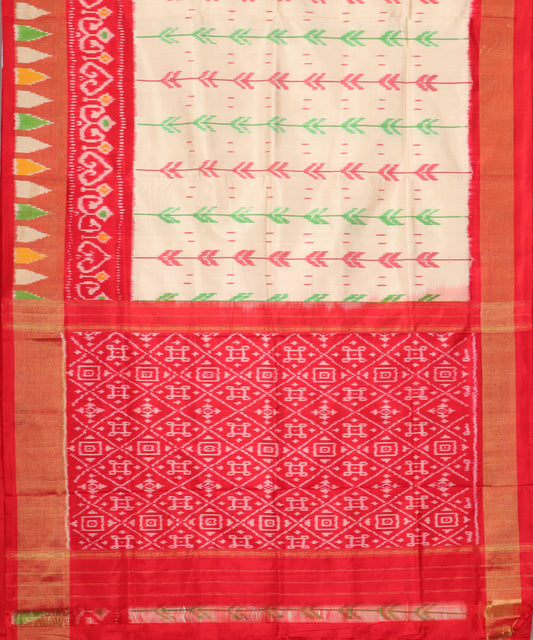 Peach color handloom rajkot silk saree