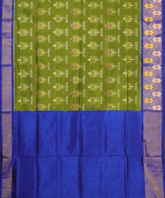 Olive green color handloom rajkot silk saree