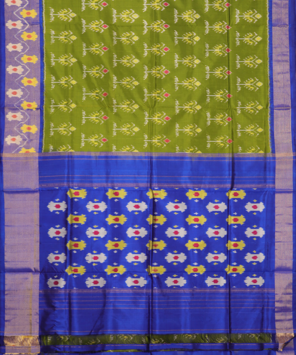 Olive green color handloom rajkot silk saree