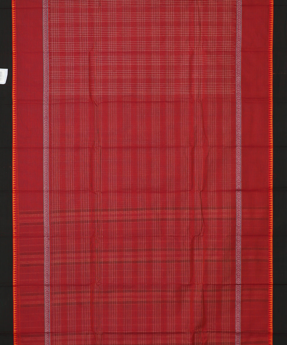 Cinnamon brown color handloom narayanpet cotton saree