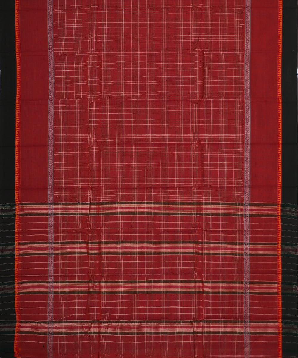 Cinnamon brown color handloom narayanpet cotton saree