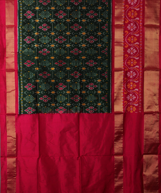 Sacramento green color handloom rajkot silk saree
