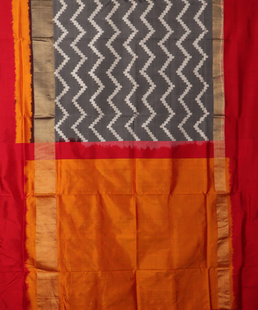 Iron gray color handloom rajkot silk saree