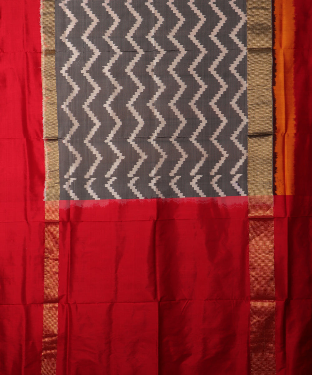 Iron gray color handloom rajkot silk saree