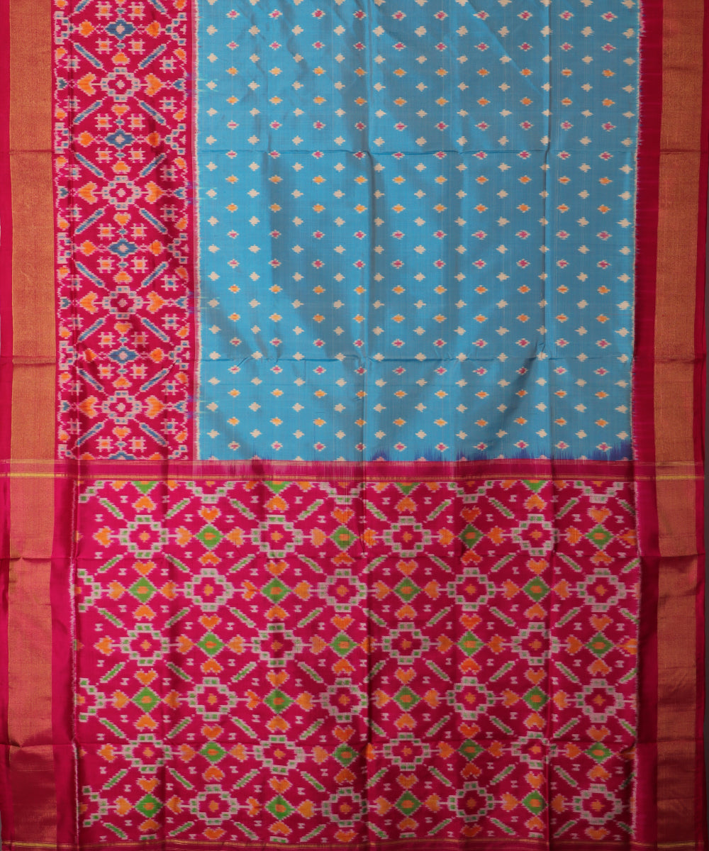 Air force blue color handloom rajkot silk saree