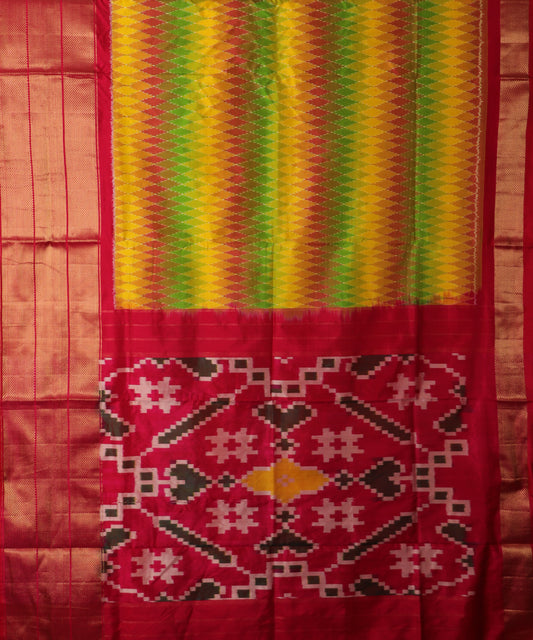 Multi color handloom rajkot silk saree