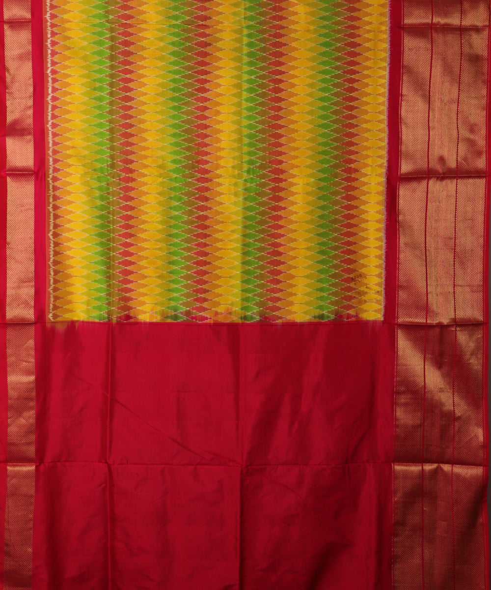 Multi color handloom rajkot silk saree