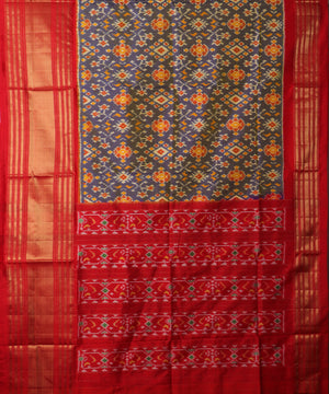 Multi-shade color handloom rajkot silk saree