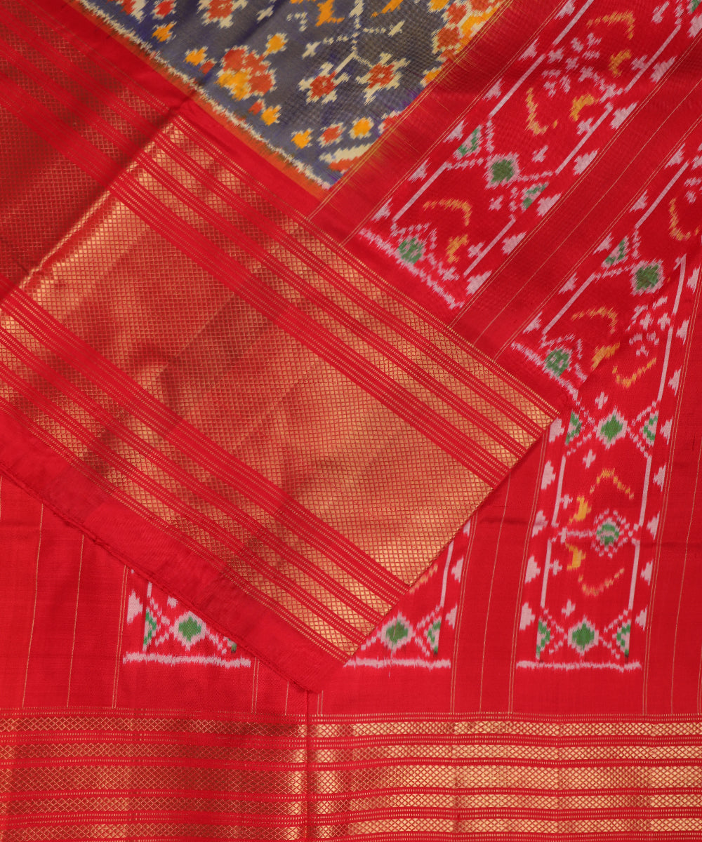 Multi-shade color handloom rajkot silk saree