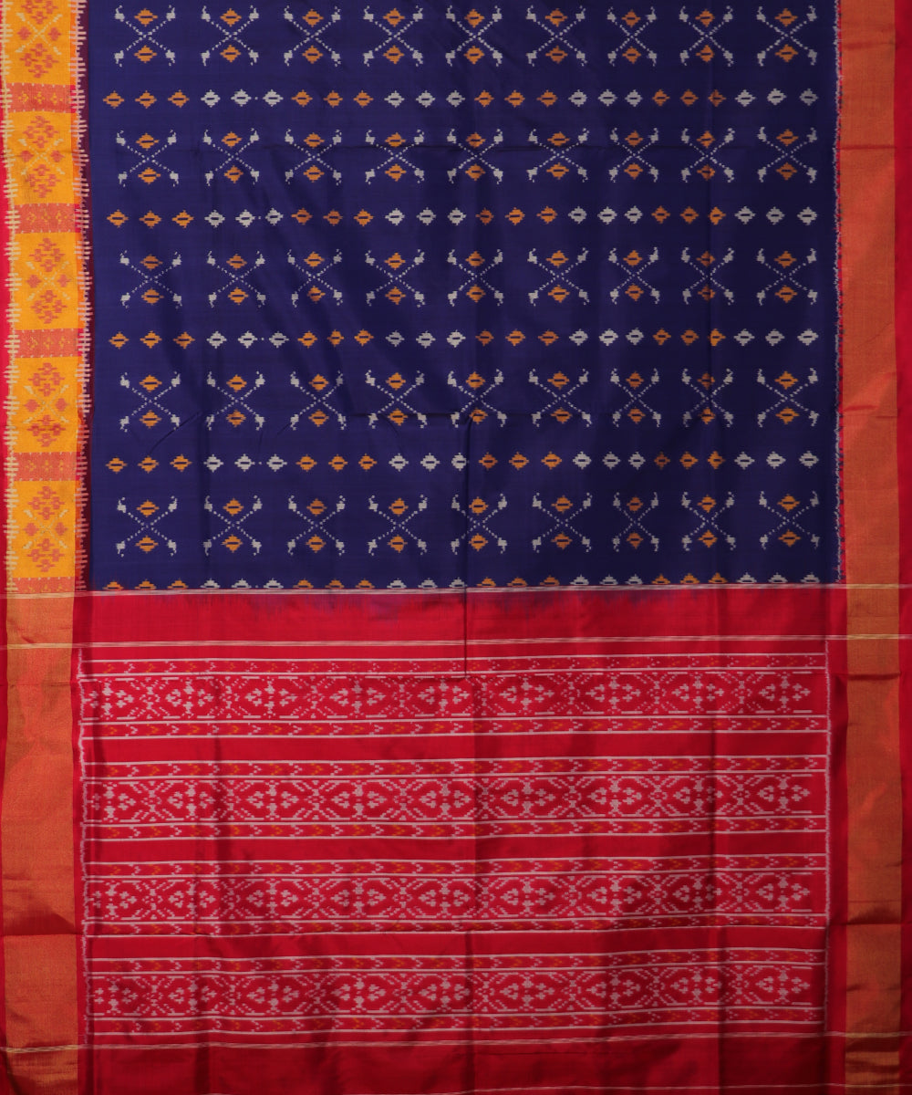 Space blue color handloom rajkot silk saree