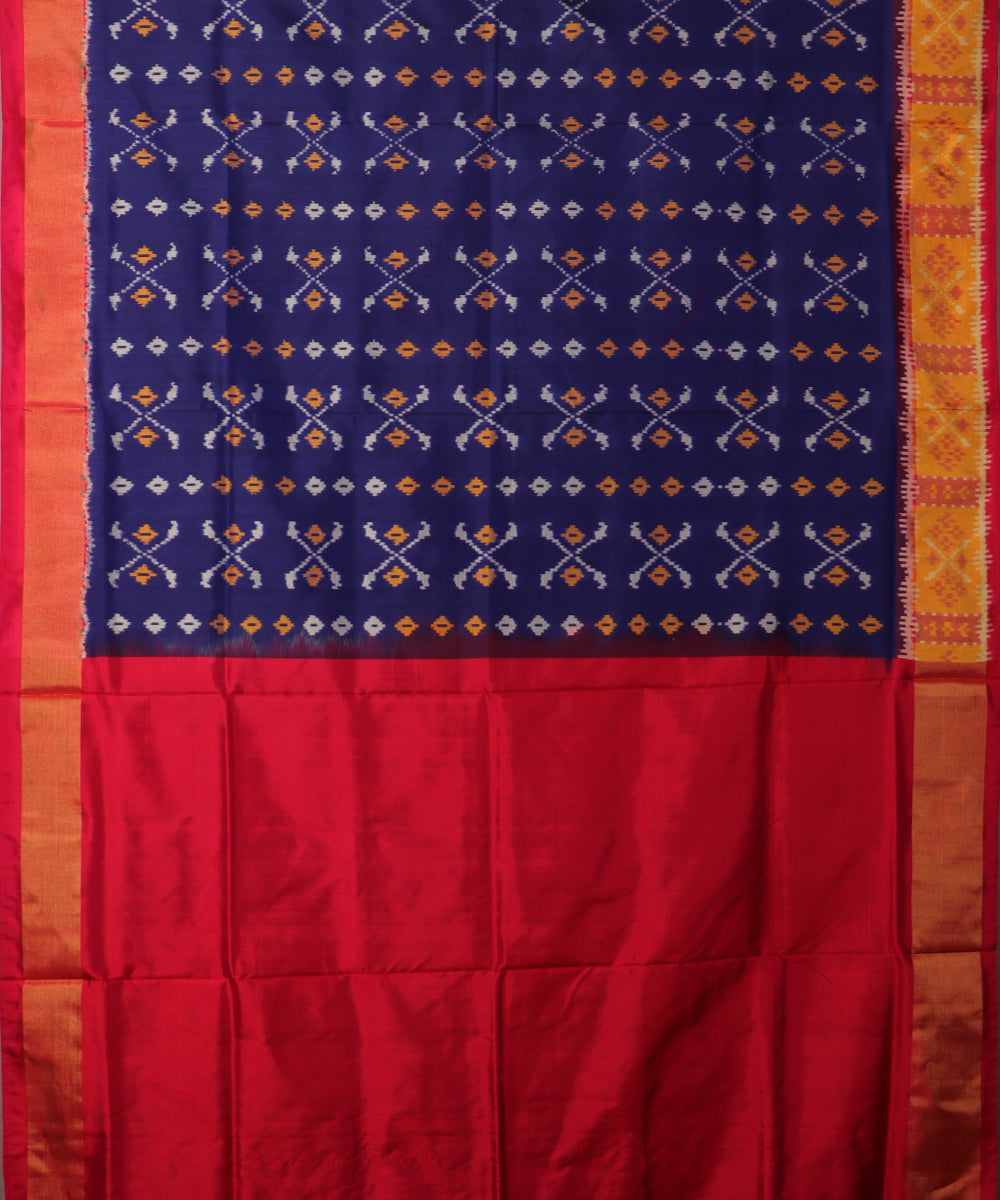 Space blue color handloom rajkot silk saree