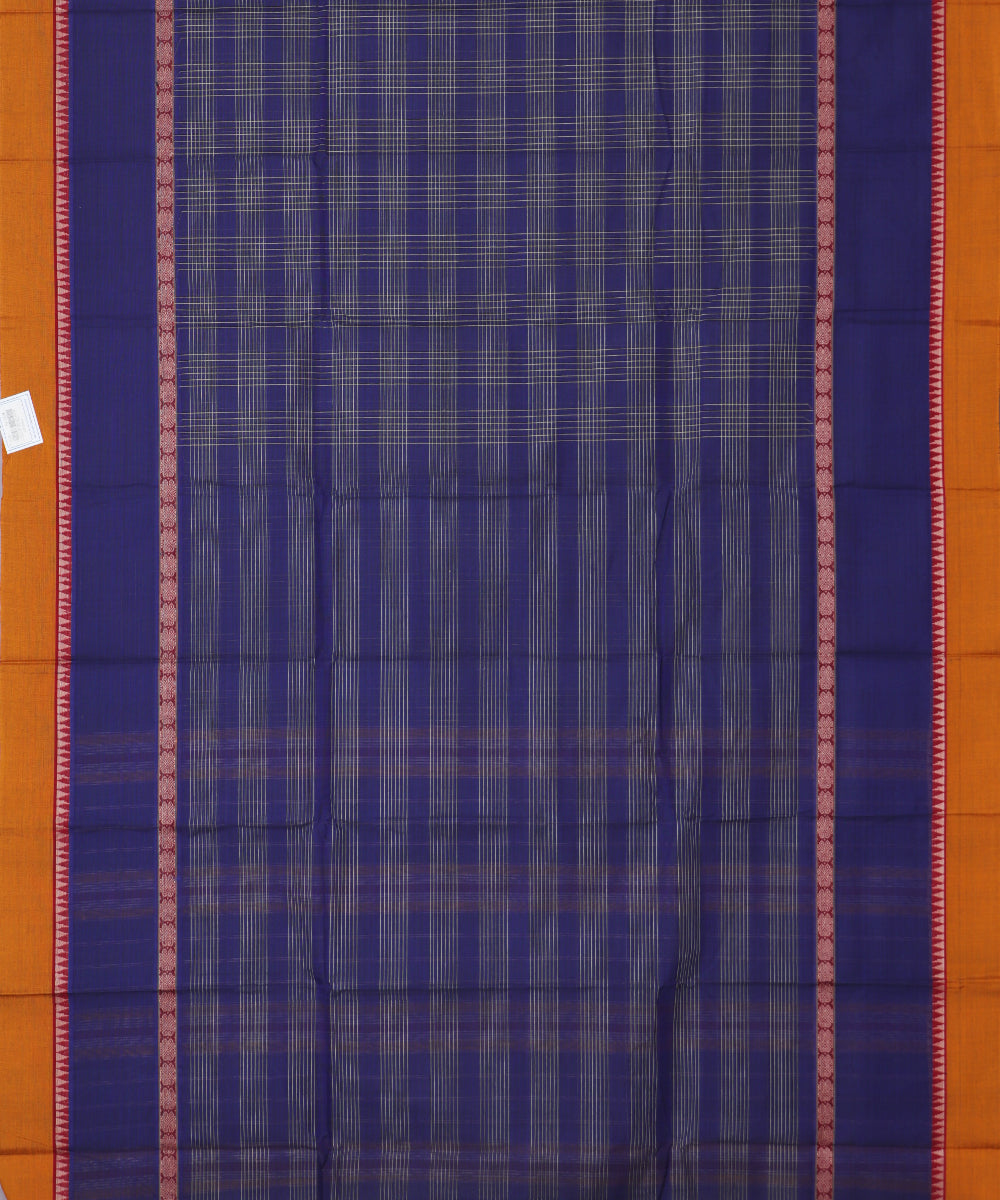 Navy blue color handloom narayanpet cotton saree