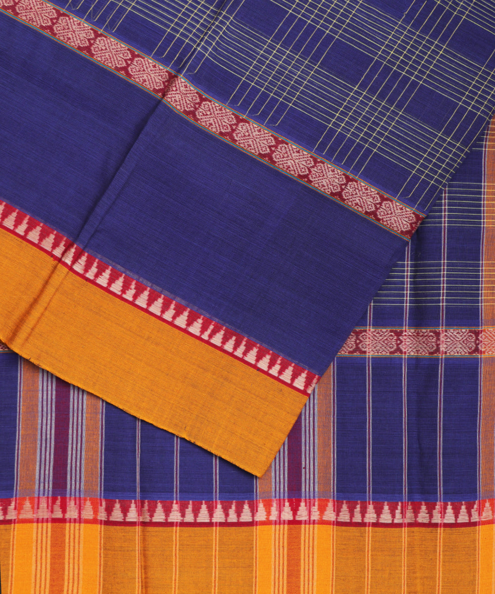 Navy blue color handloom narayanpet cotton saree