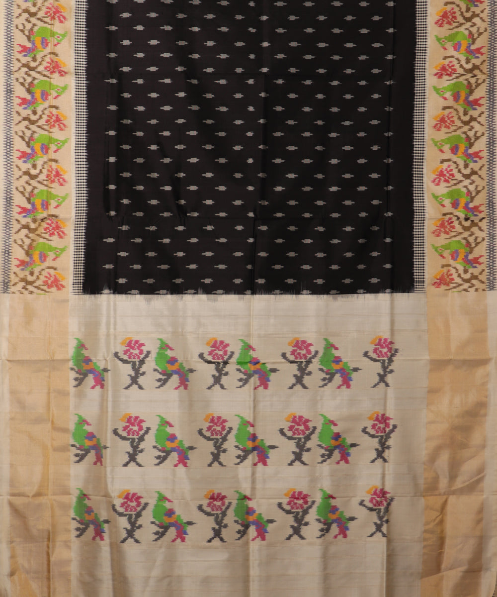 Black color handloom rajkot silk saree