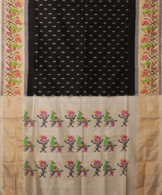 Black color handloom rajkot silk saree