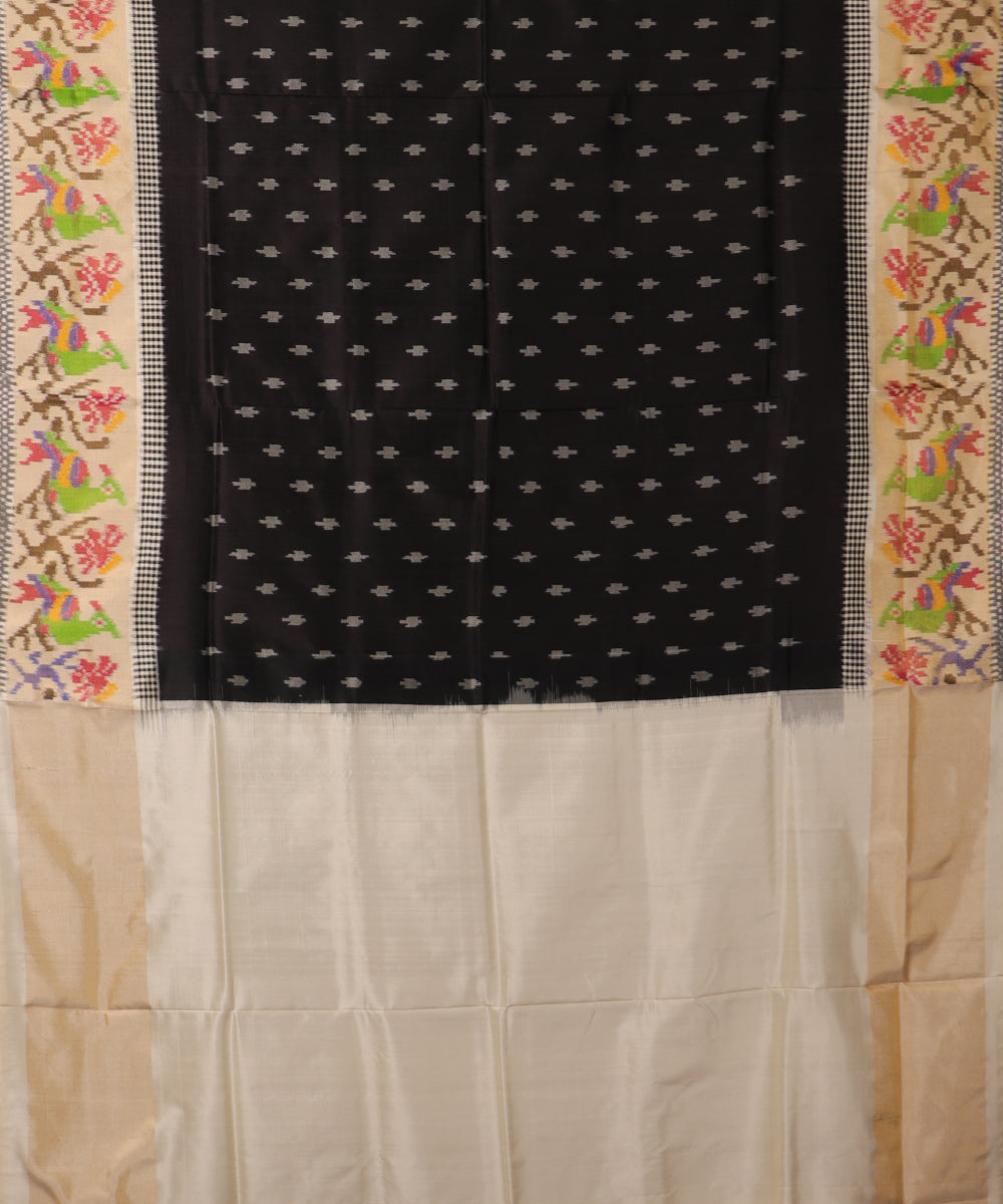 Black color handloom rajkot silk saree
