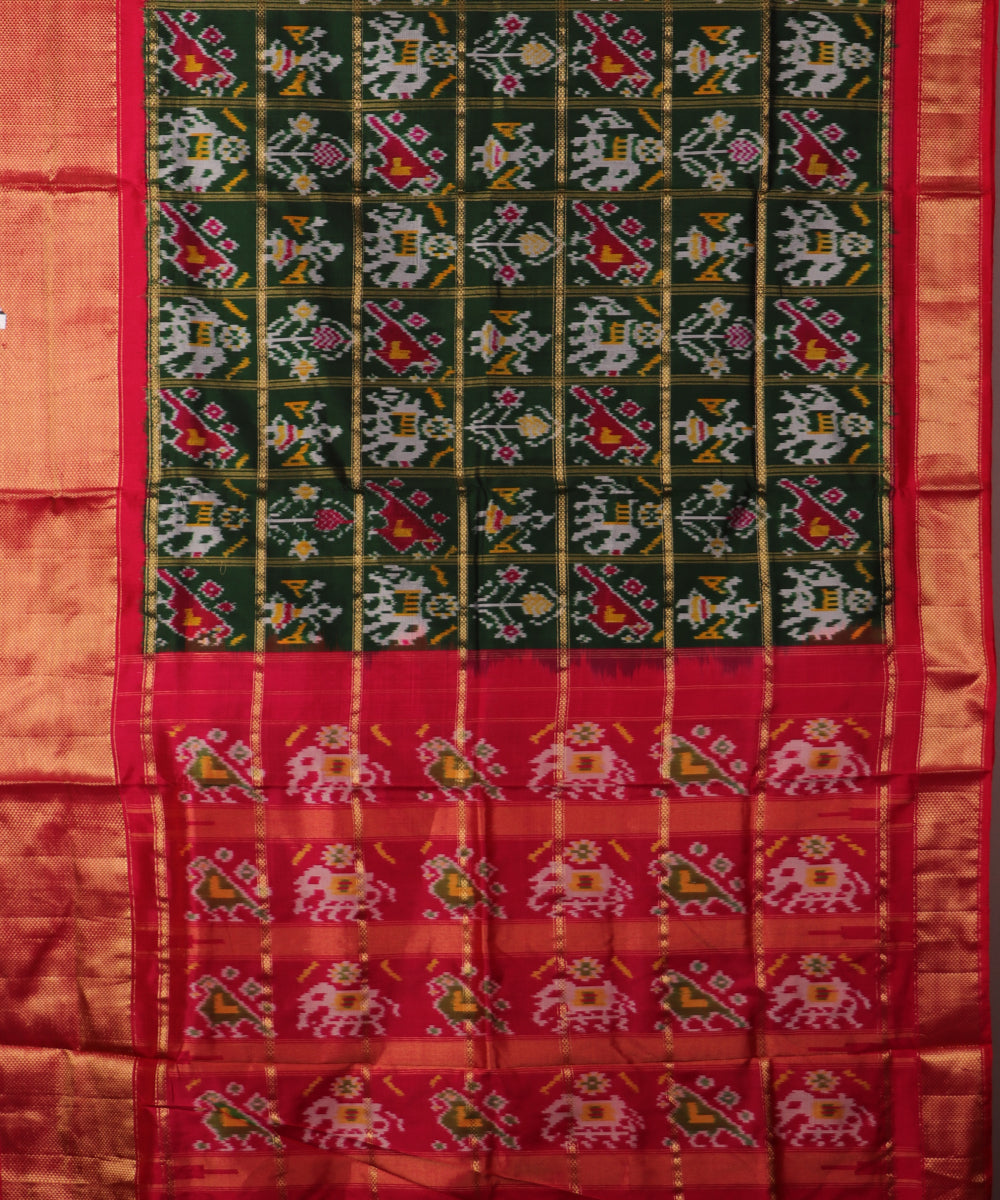 Sacramento green color handloom rajkot silk saree