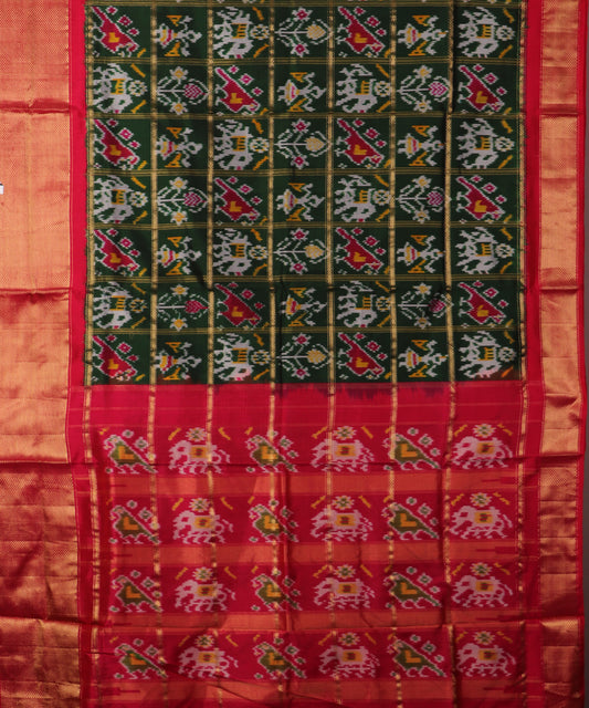 Sacramento green color handloom rajkot silk saree