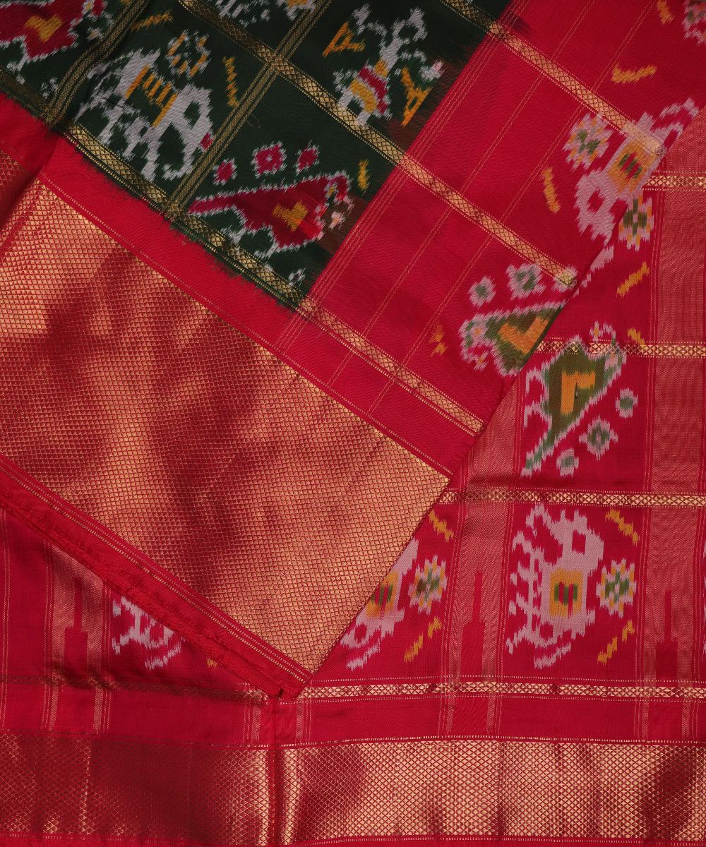 Sacramento green color handloom rajkot silk saree