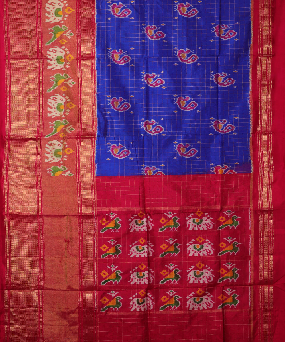Navy blue color handloom rajkot silk saree