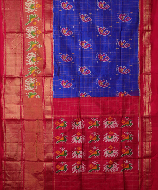 Navy blue color handloom rajkot silk saree