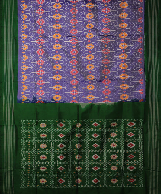Floral violet shade color handloom rajkot silk saree