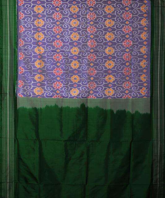Floral violet shade color handloom rajkot silk saree