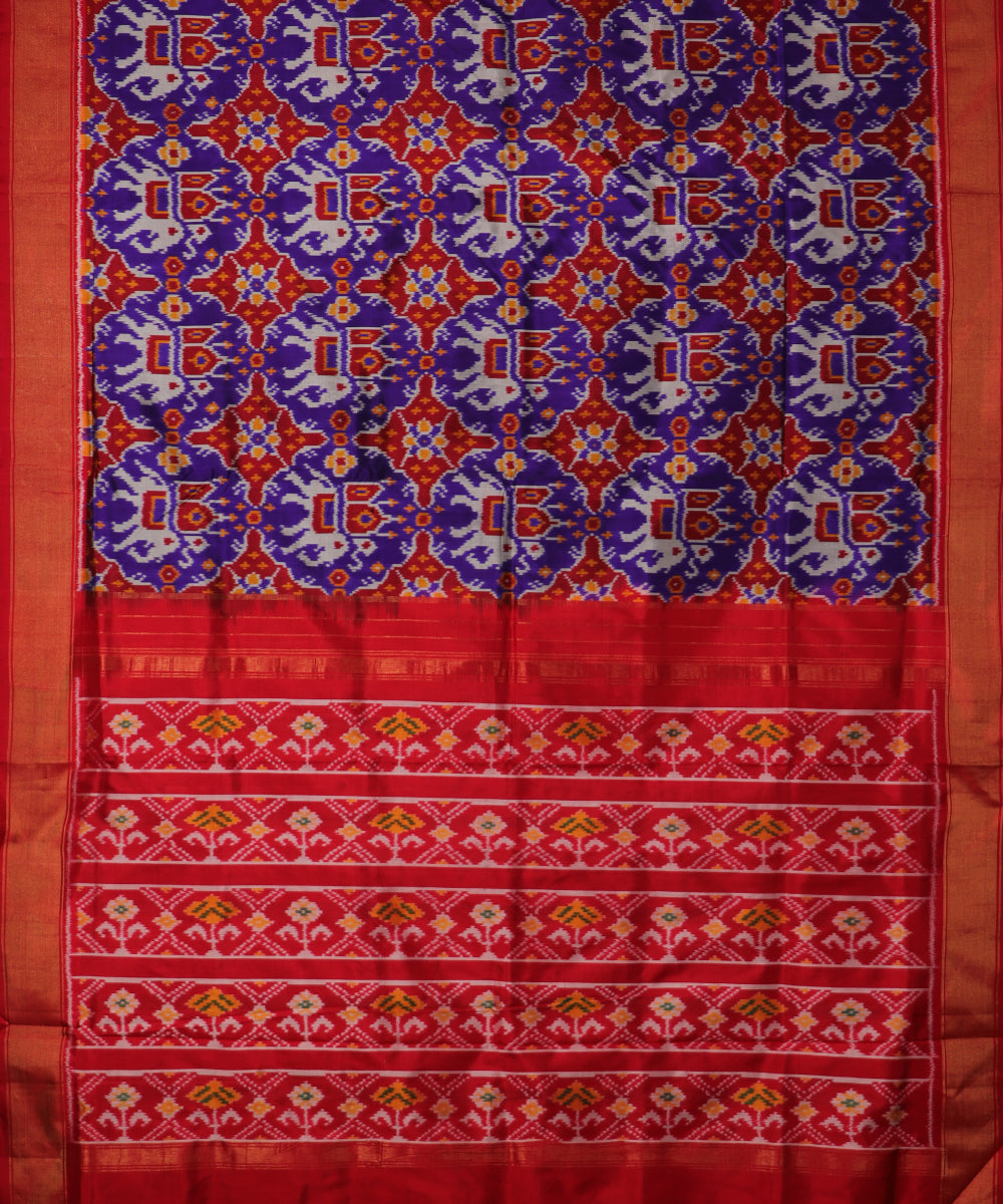 Navy blue color handloom rajkot silk saree